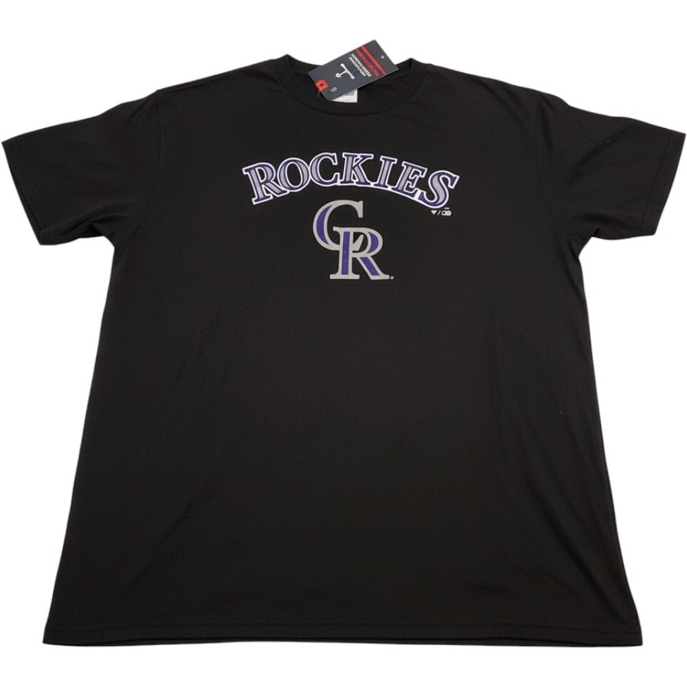 Fanatics Colorado Rockies T-Shirt Mens L Black New MLB Graphic Tee Short Sleeve